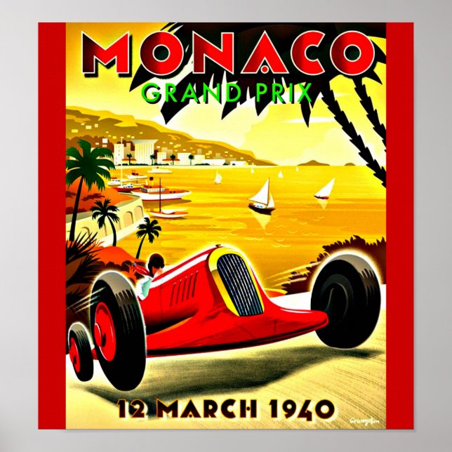 Poster-Vintage Travel Art-Monaco Poster (Front)