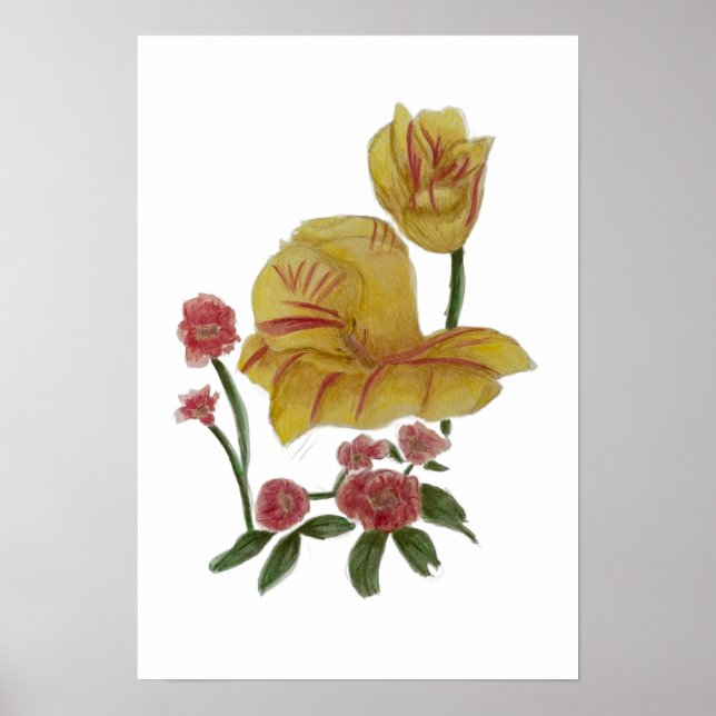 Poster Watercolour Flower Design (Front)