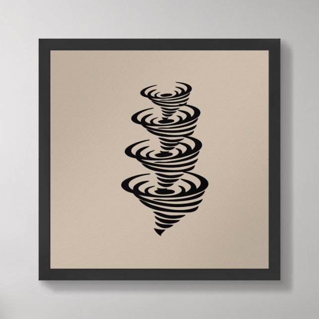 Poster Whirling Fury: Abstract Tornado Wall Art (Framed Front)
