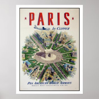 Poster With Airline Advertising Paris Destination by cardland at Zazzle