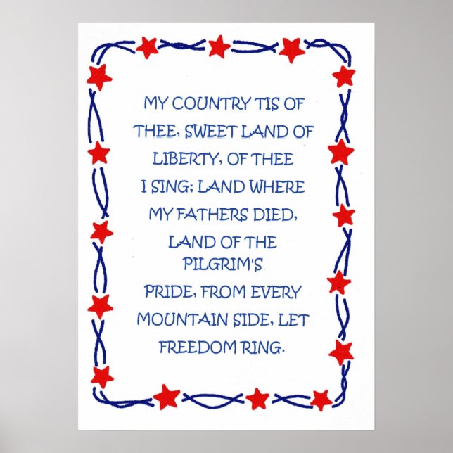 Poster with America Song Design (Front)