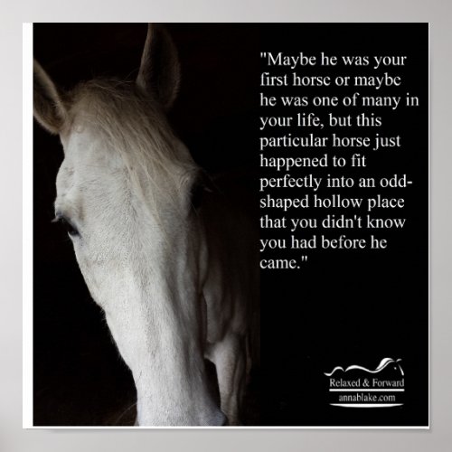 Poster with Anna Blake Quote about horses