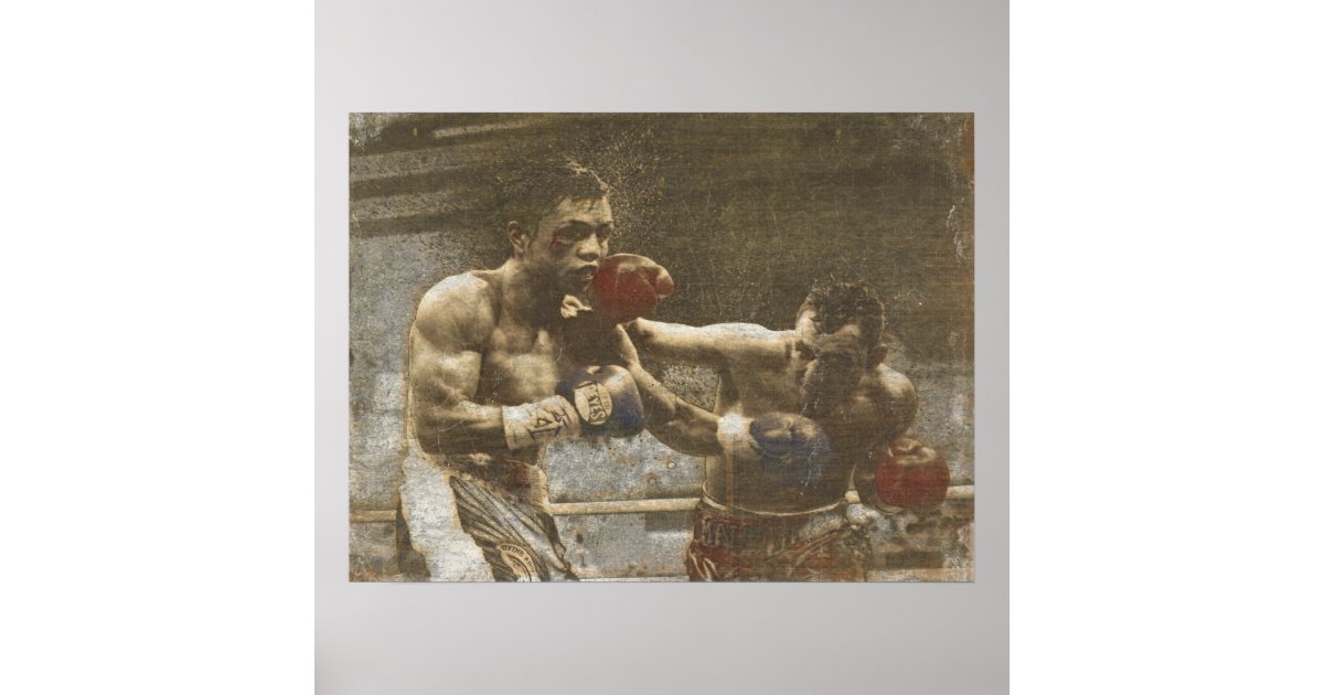 Poster with Boxing Scene from the Ringside | Zazzle