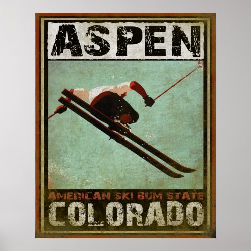 Poster with Cool Aspen Ski Print