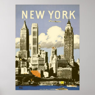 Poster with Cool Vintage New York Print