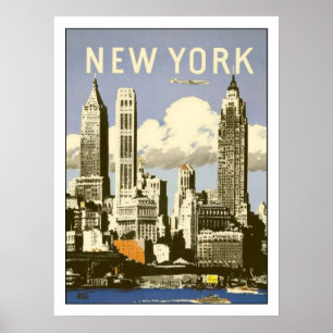 Poster with Cool Vintage New York Print