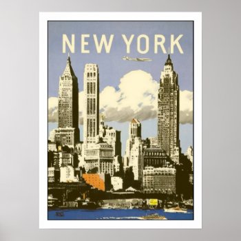Poster With Cool Vintage New York Print by cardland at Zazzle