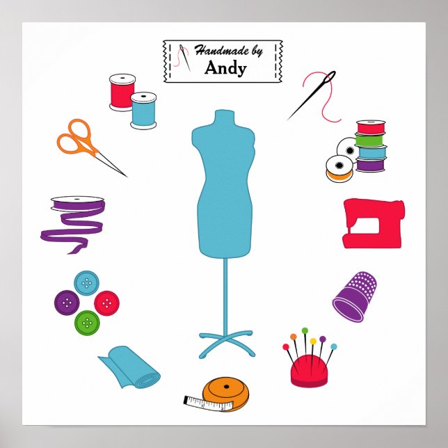 Poster with Custom Sew Right Text (Front)