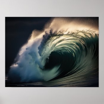 Poster With Dramatic Wave Design by Kjpargeter at Zazzle