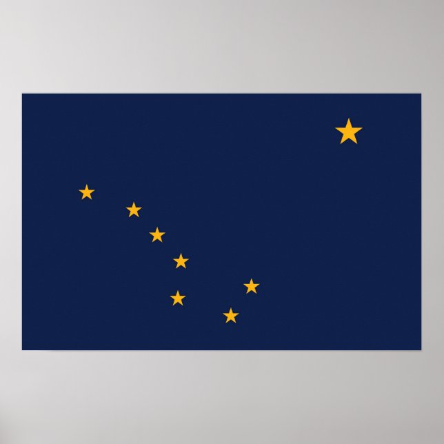 Poster with Flag of Alaska, U.S.A. (Front)