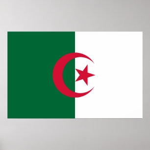 Poster with Flag of Algeria