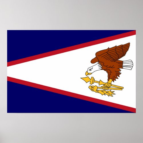 Poster with Flag of American Samoa USA