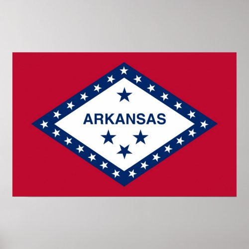 Poster with Flag of Arkansas USA