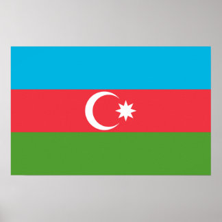 Poster with Flag of Azerbaijan