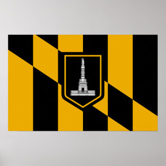 Poster with Flag of Baltimore, Maryland, USA
