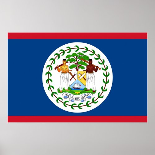 Poster with Flag of Belize