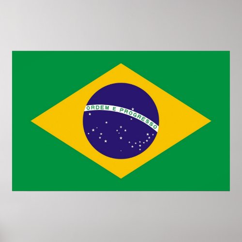 Poster with Flag of Brazil