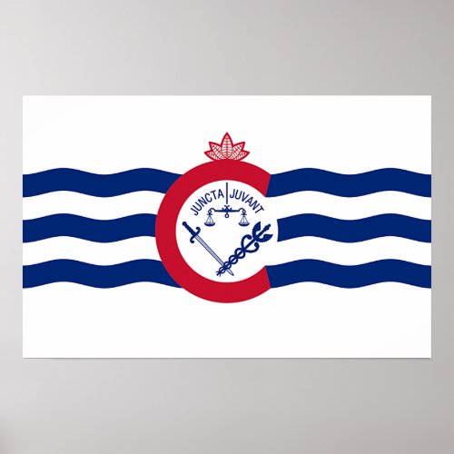 Poster with Flag of Cincinnati Ohio USA