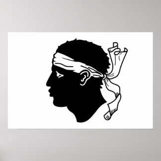 Poster with Flag of Corsica, France