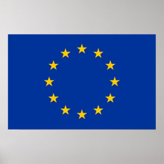 Poster with Flag of European Union