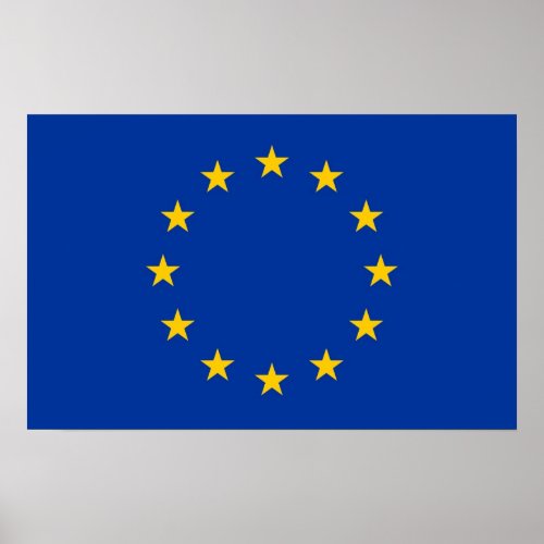 Poster with Flag of European Union