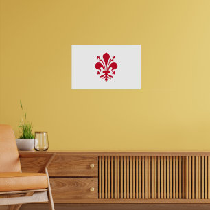 Poster with Flag of Florence, Tuscany