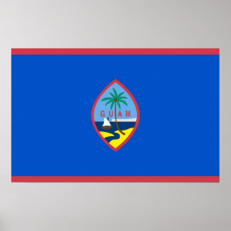 Poster with Flag of Guam, U.S.A.
