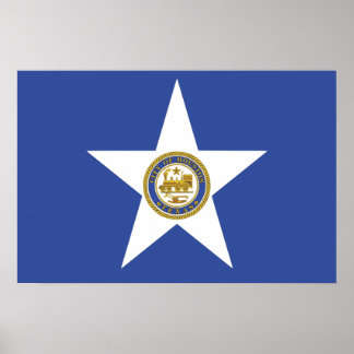 Poster with Flag of Houston City, USA