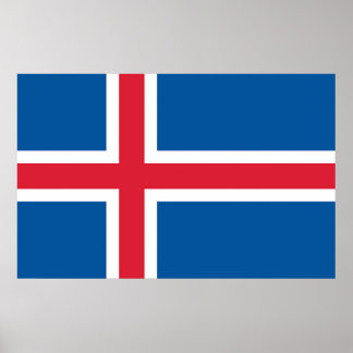 Poster with Flag of Iceland