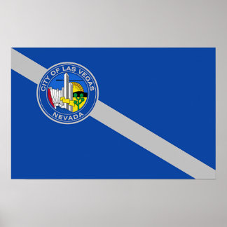 Poster with Flag of Las Vegas, Nevada, USA