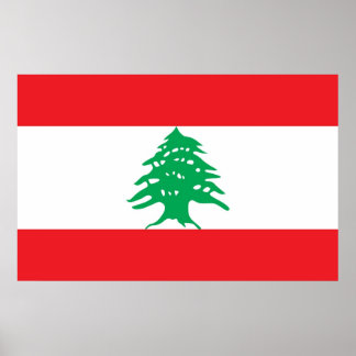 Poster with Flag of Lebanon