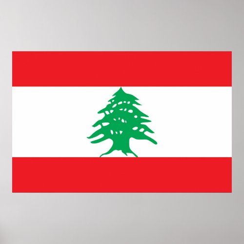 Poster with Flag of Lebanon