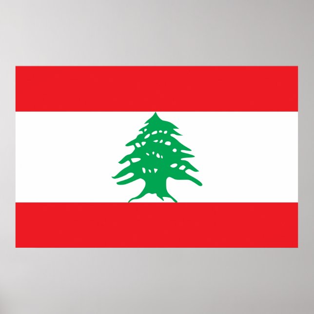 Poster with Flag of Lebanon (Front)