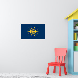 Poster with Flag of Macedonia, Greece