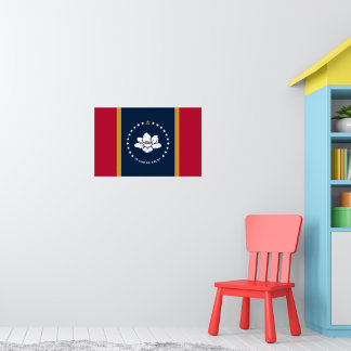 Poster with Flag of Mississippi State, USA