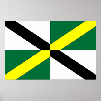 Poster with Flag of Monterey, California, USA