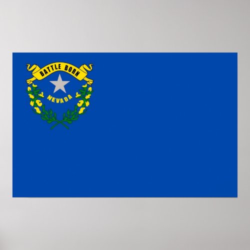 Poster with Flag of Nevada USA