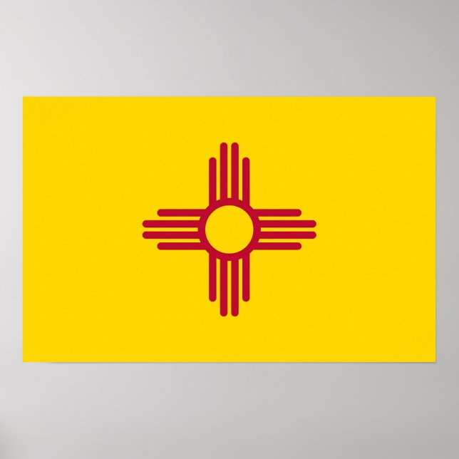 Poster with Flag of New Mexico, U.S.A. (Front)