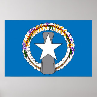 Poster with Flag of Northern Mariana Islands