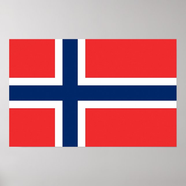 Poster with Flag of Norway (Front)