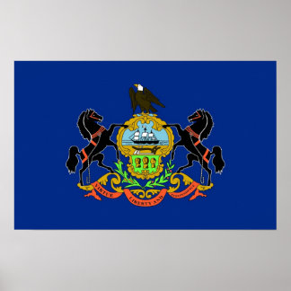 Poster with Flag of Pennsylvania, U.S.A.