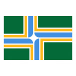 Poster with Flag of Portland, Oregon, USA