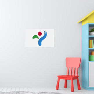 Poster with Flag of Seoul, South Korea
