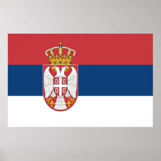 Poster with Flag of Serbia