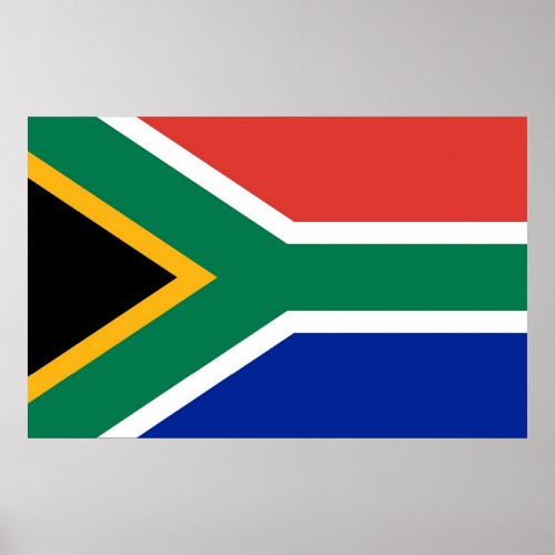 Poster with Flag of South Africa