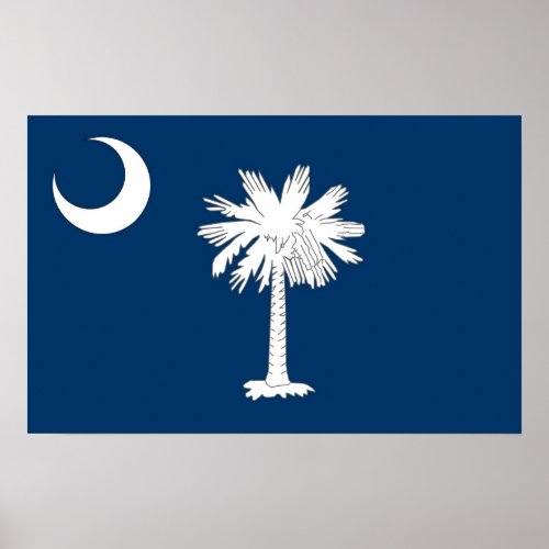 Poster with Flag of South Carolina USA