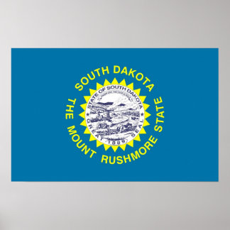 Poster with Flag of South Dakota, U.S.A.