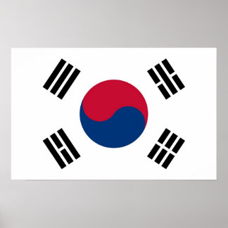 Poster with Flag of South Korea