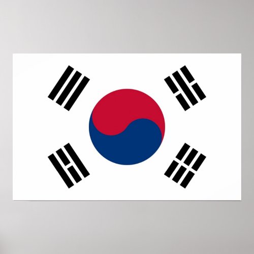 Poster with Flag of South Korea