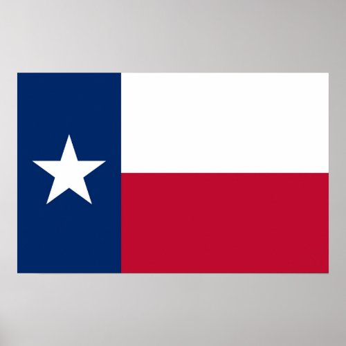 Poster with Flag of Texas USA